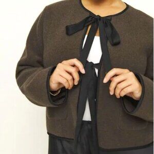 Reformation Daisy Cropped Jacket Es Brown - Size 2X